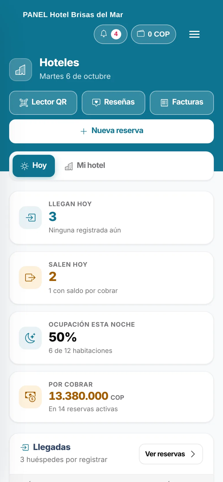 La misma pantalla en el celular